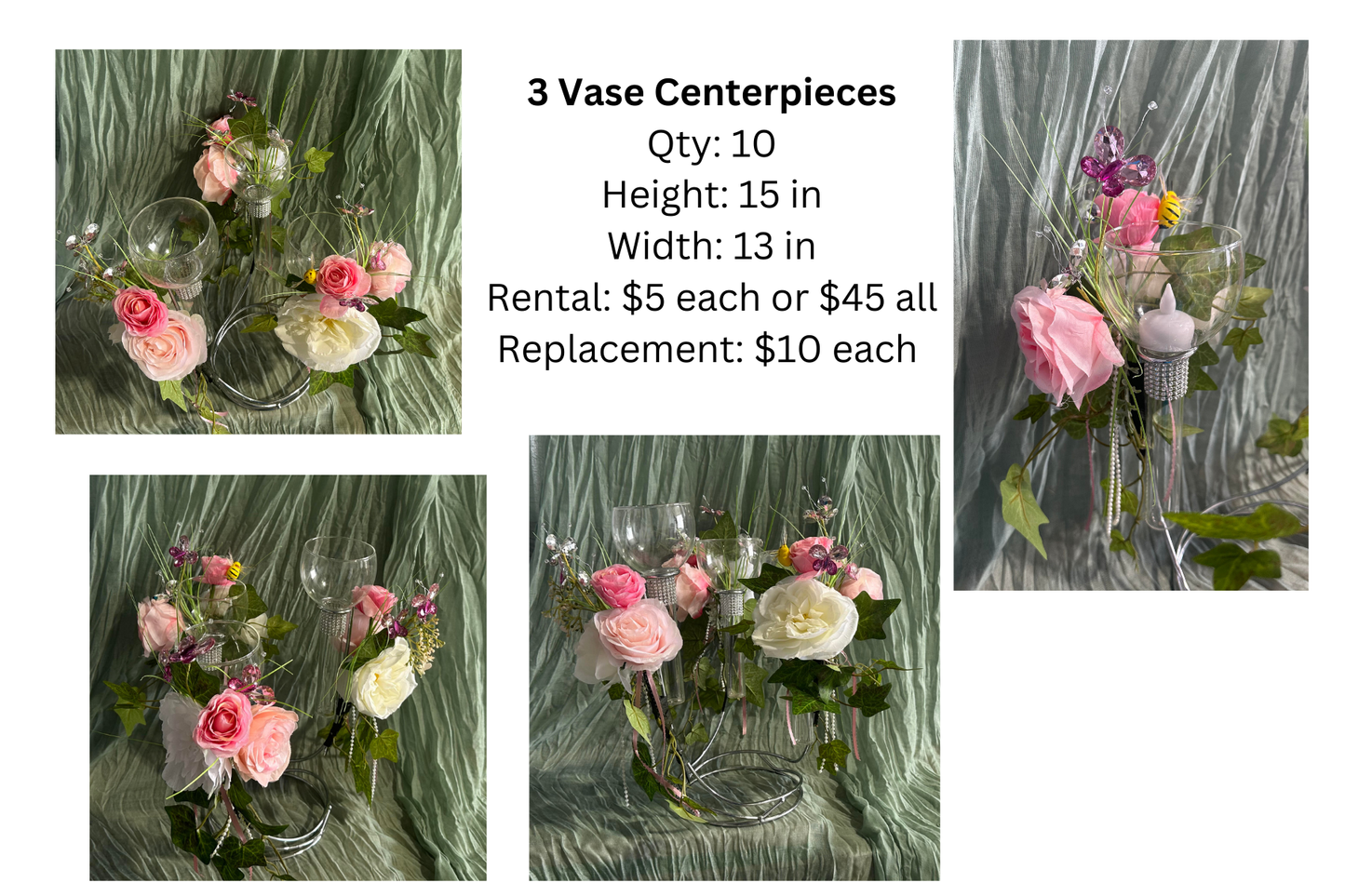 3 Vase Centerpieces