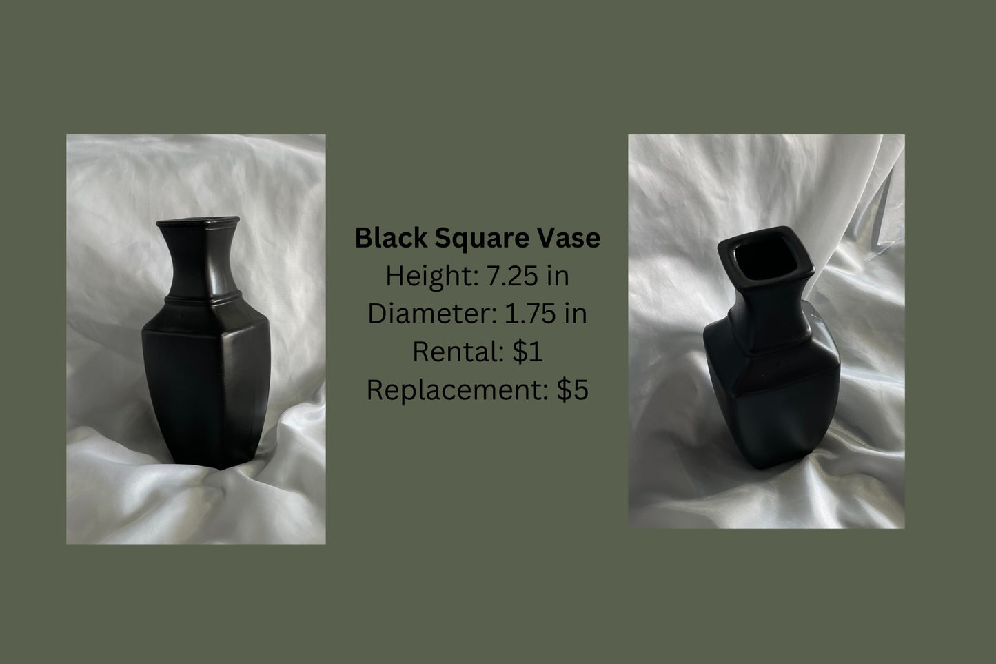 Black Square Vase