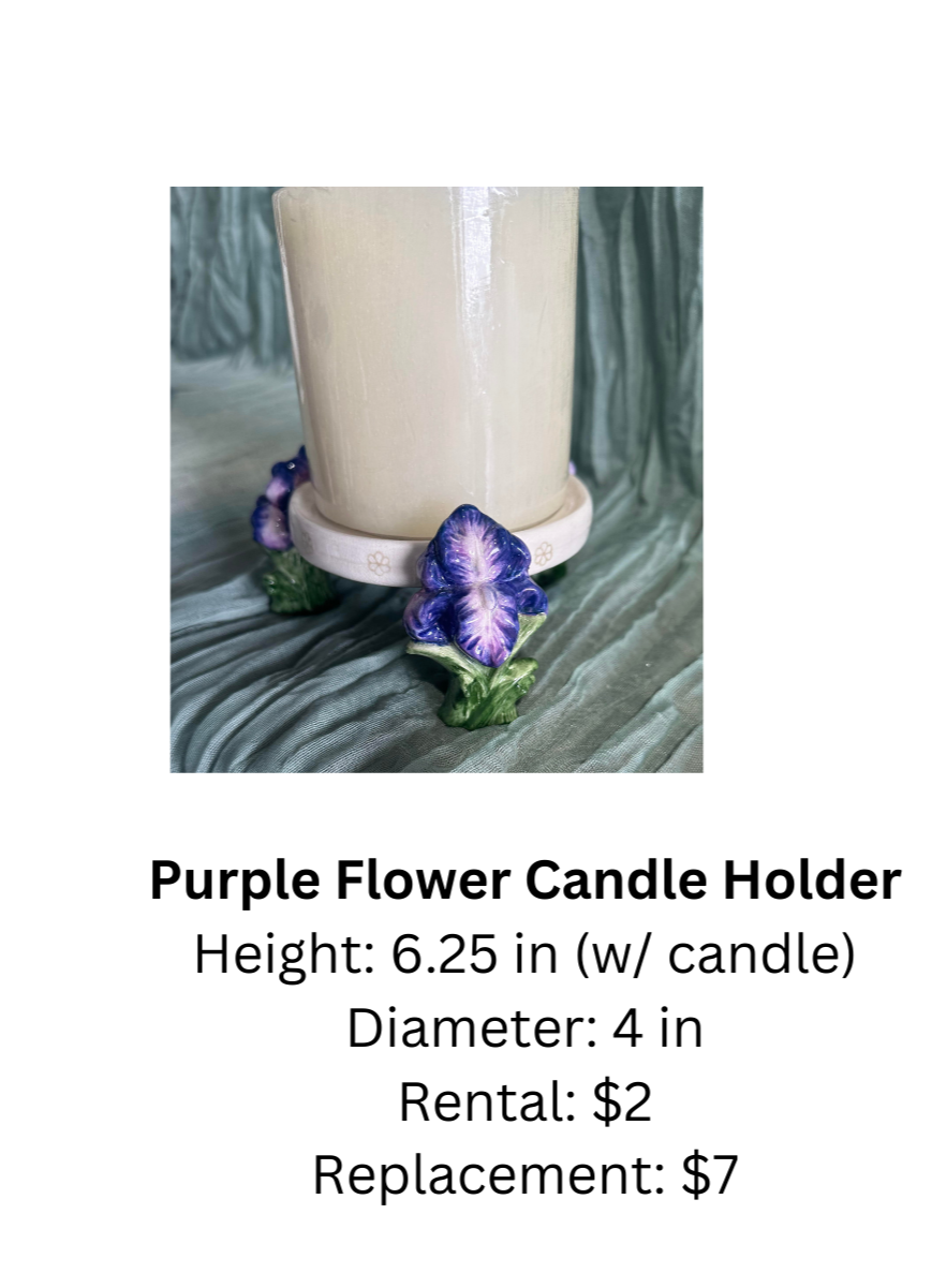 Purple Flower Candle Holder