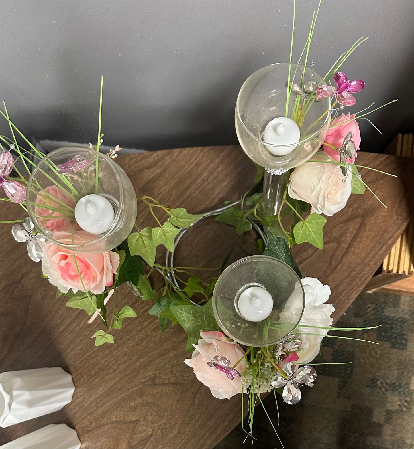 Pink and White Butterfly Centerpieces