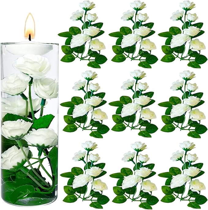 Floating mini white roses