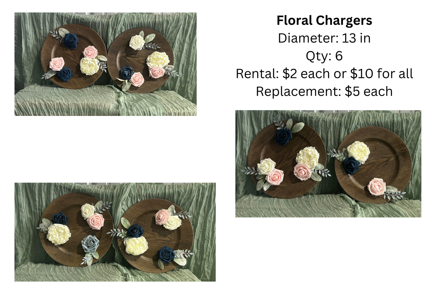 Floral Chargers