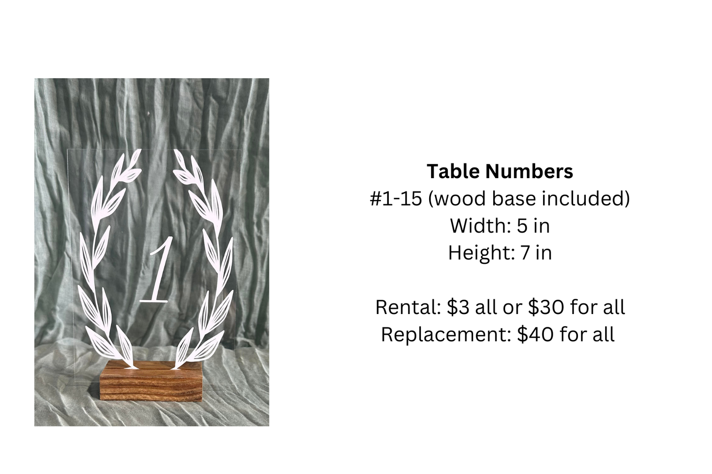 Floral Table Numbers