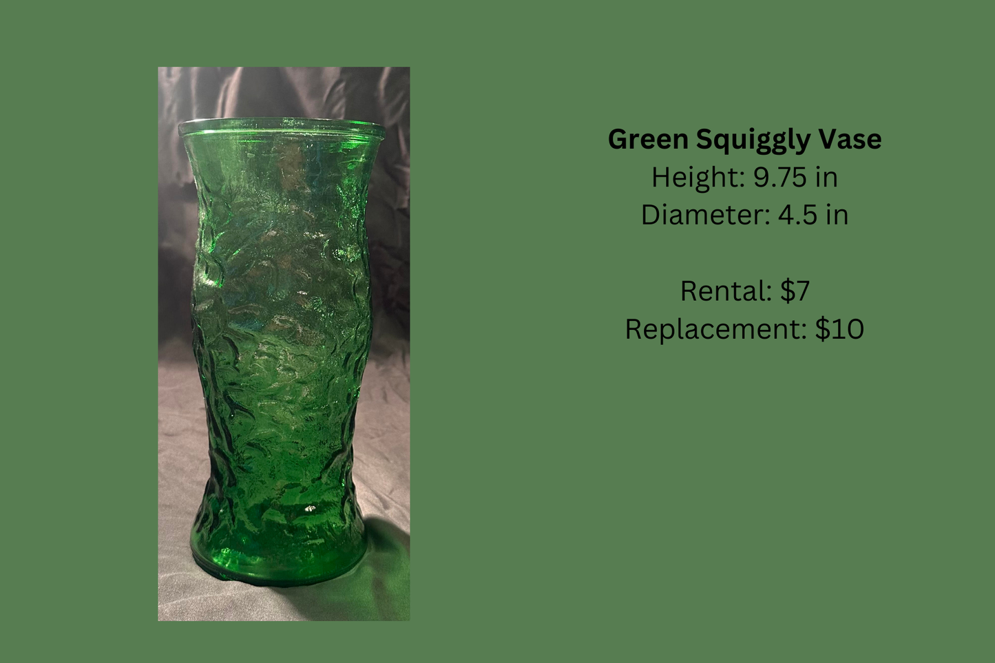 Green Squiggly Vase