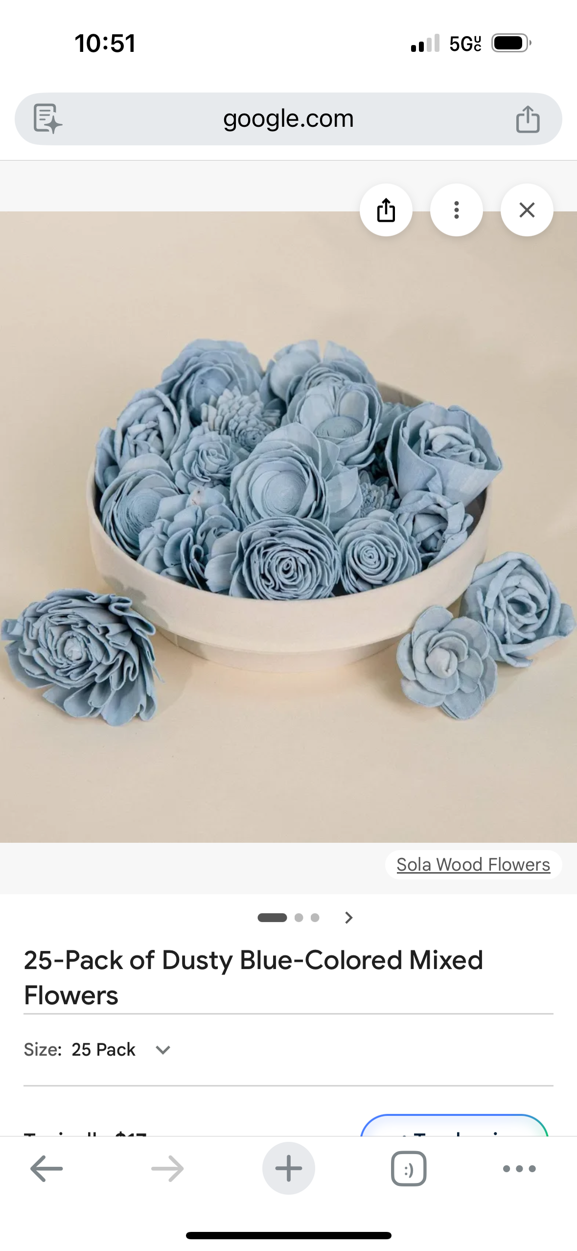 Slate Blue Sola Wood Flowers