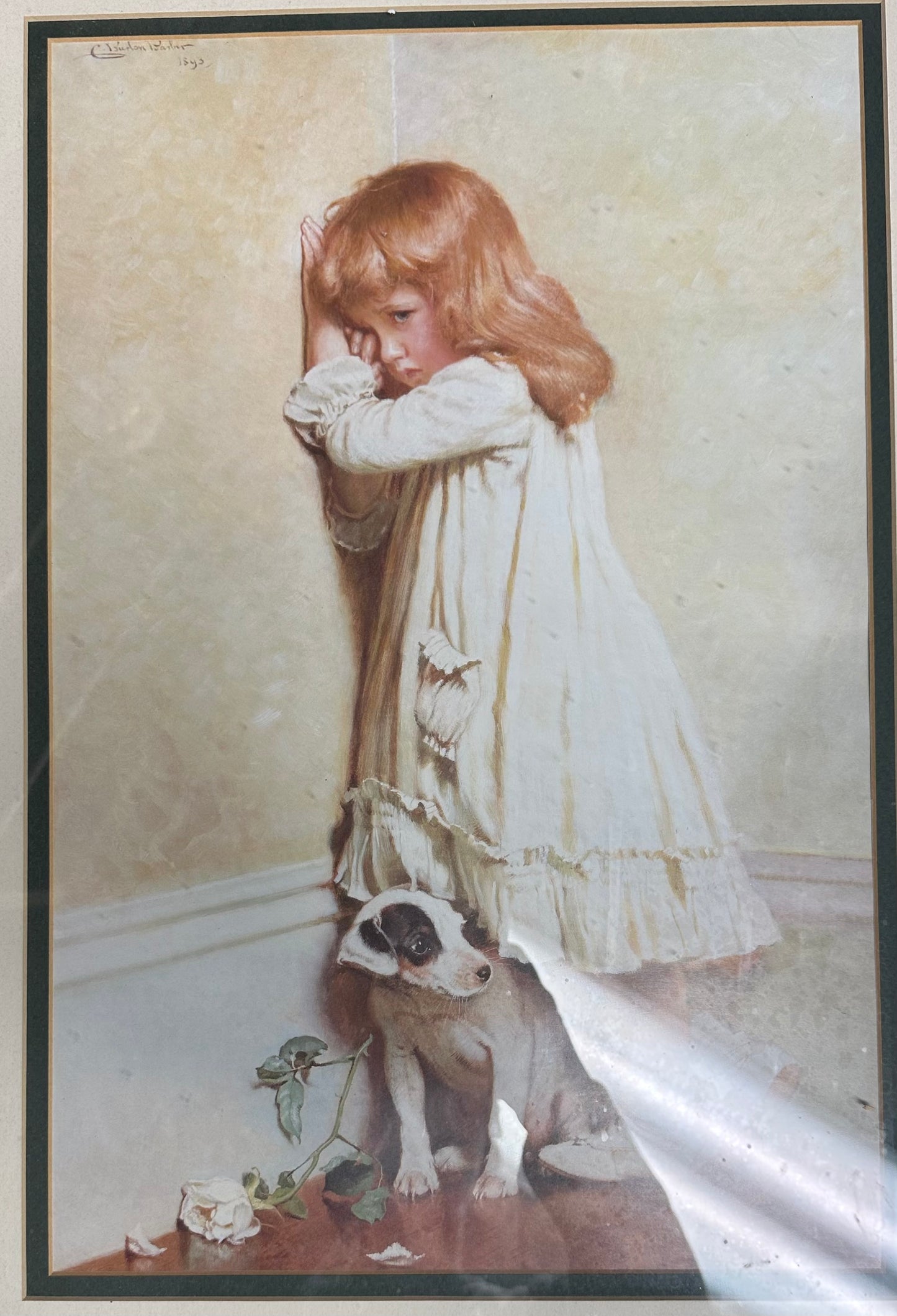 Charles Burton Barber VTG "In Disgrace Little Girl in Corner