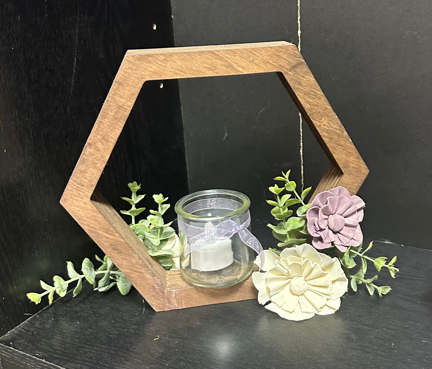 Lavender and White Octagon Centerpieces