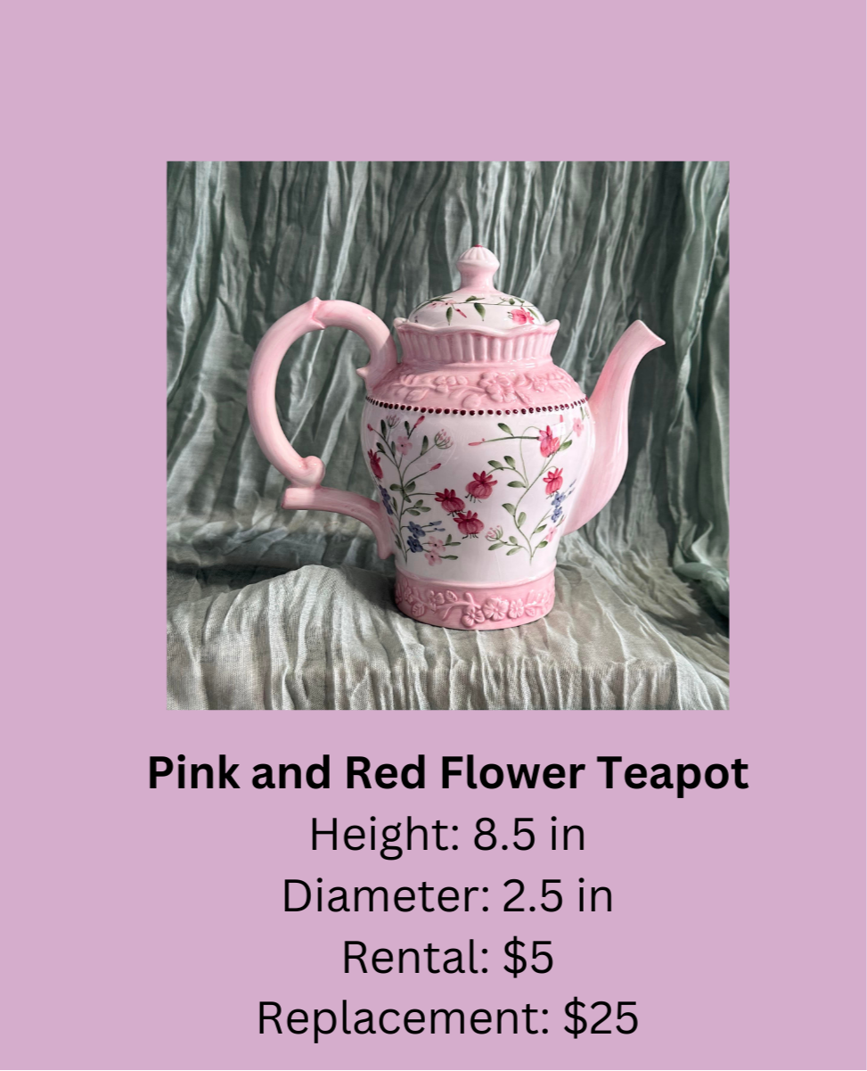 Pink and Red Flower Teapot