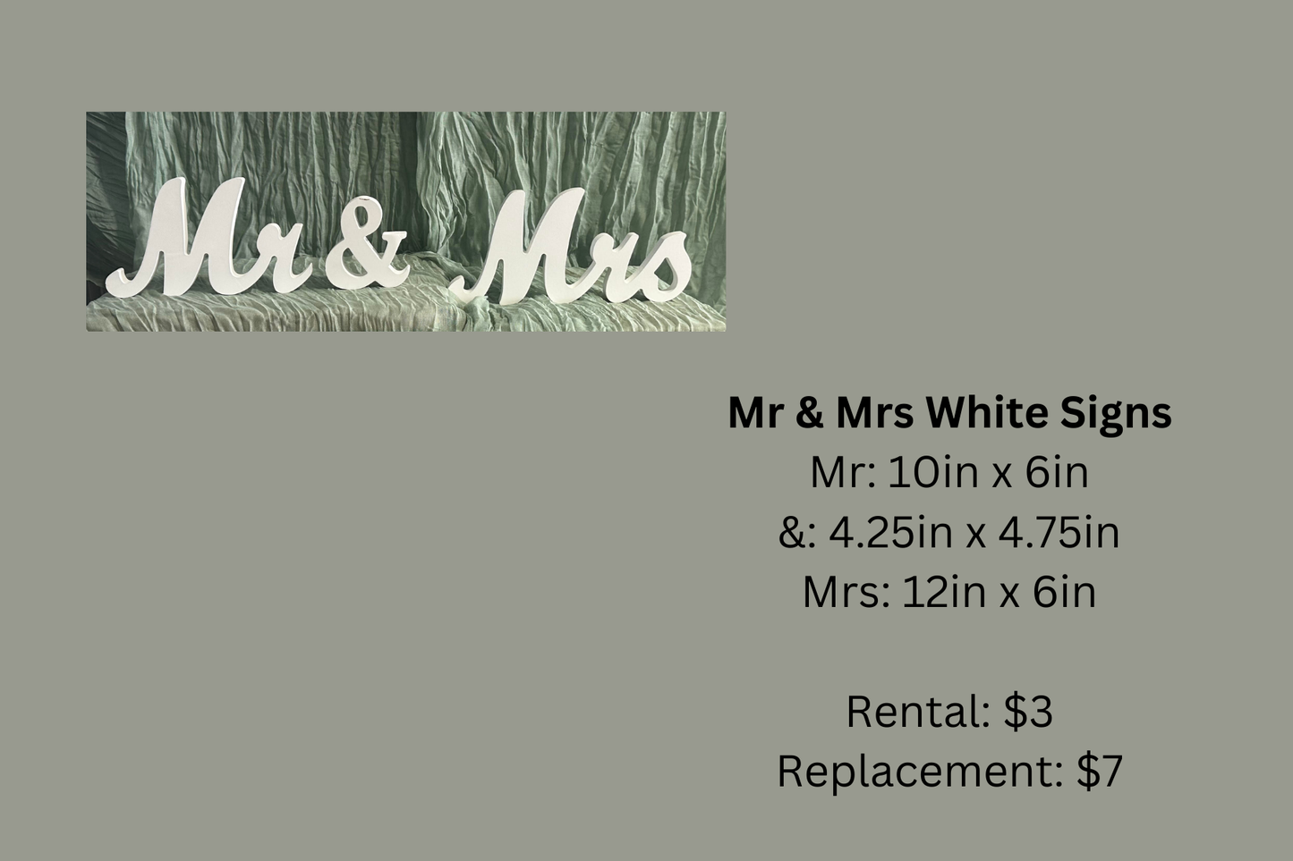 Mr. & Mrs. White Signs