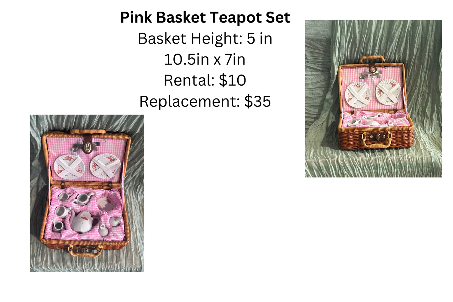 Pink Basket Teapot Set