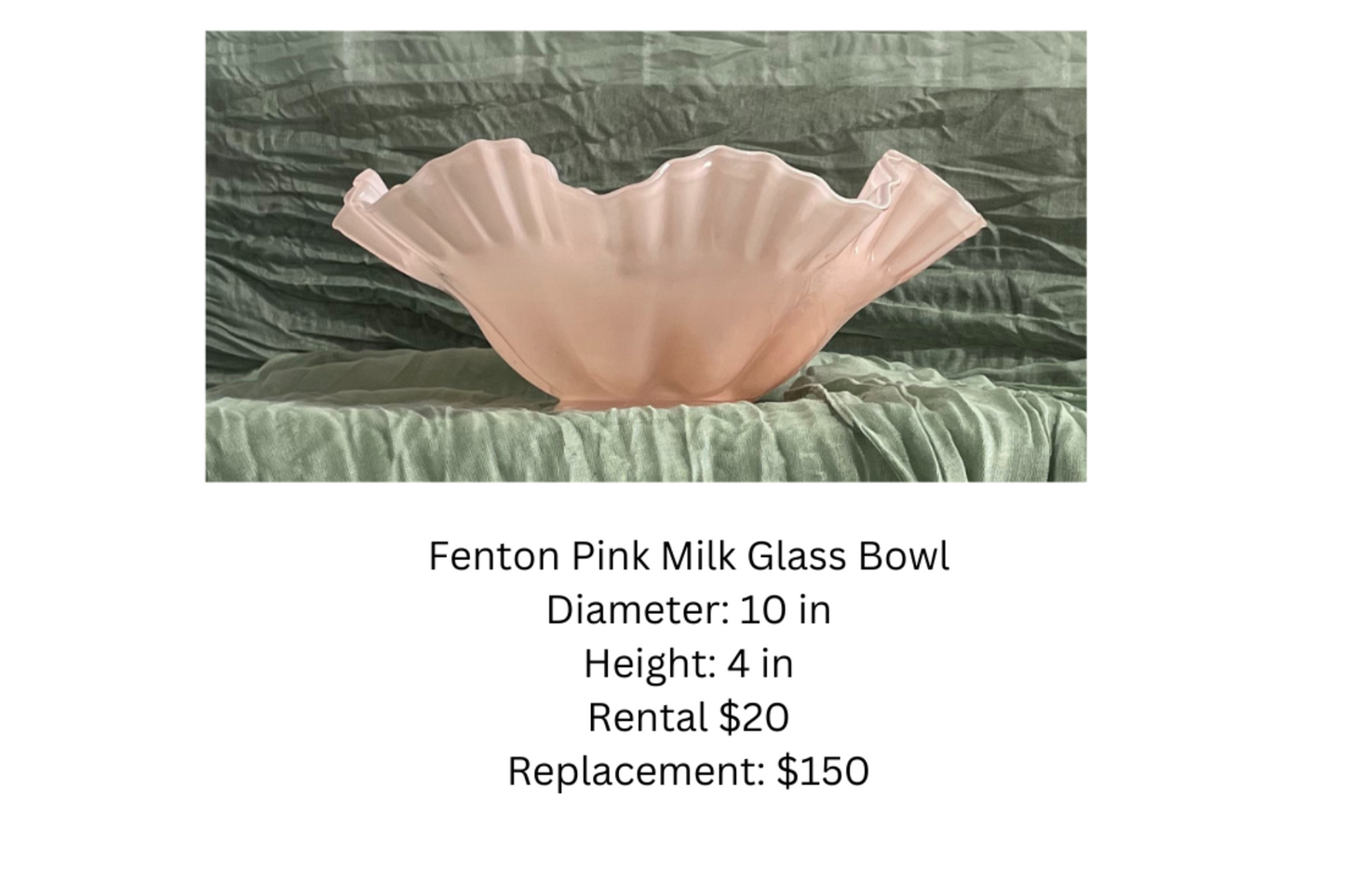 Fenton Pink Milk Glass Bowl