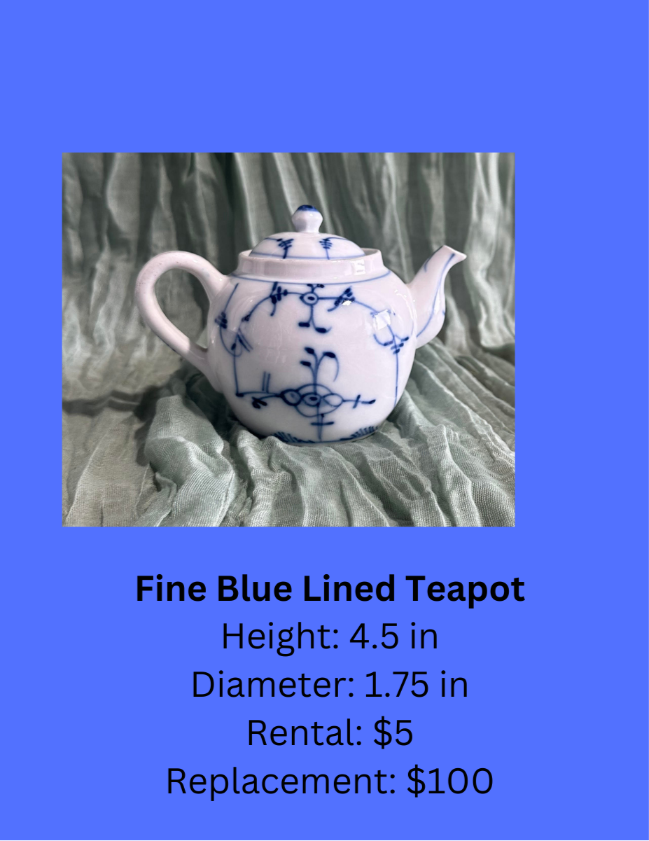 Fine Blue Lined Teapot