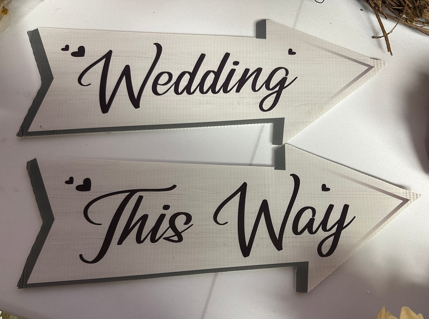 "Wedding This Way Arrows" Signs