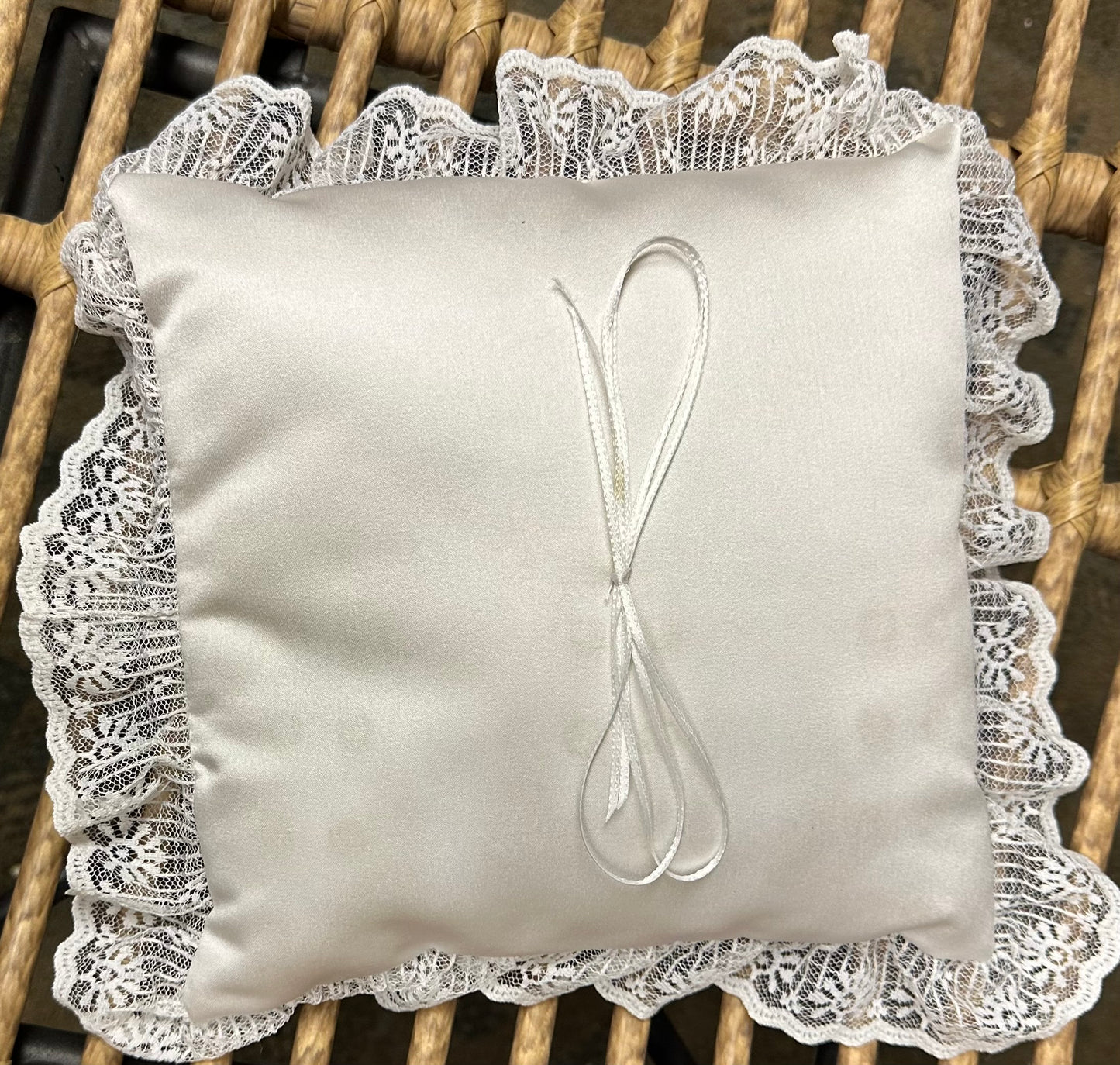 White Ring Bearer Pillow