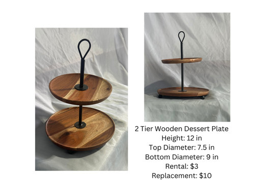 RENTAL 2 Tier Wooden Dessert Plate RENTAL