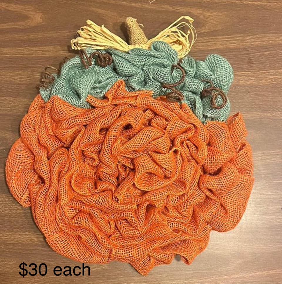 Burlap Pumpkin Wreath