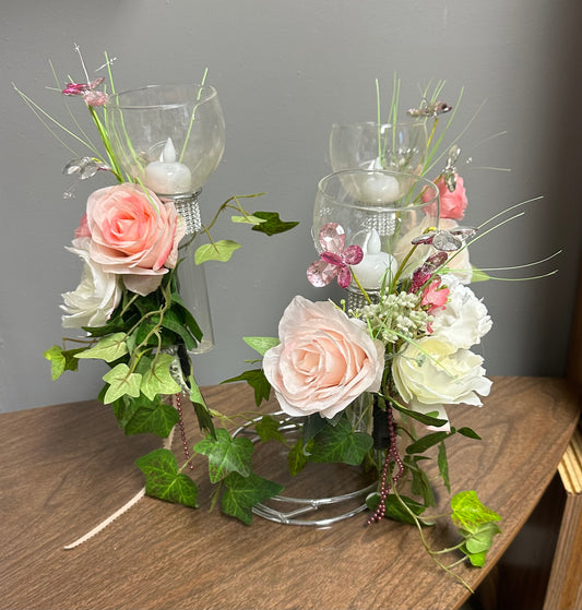 Pink and White Butterfly Centerpieces