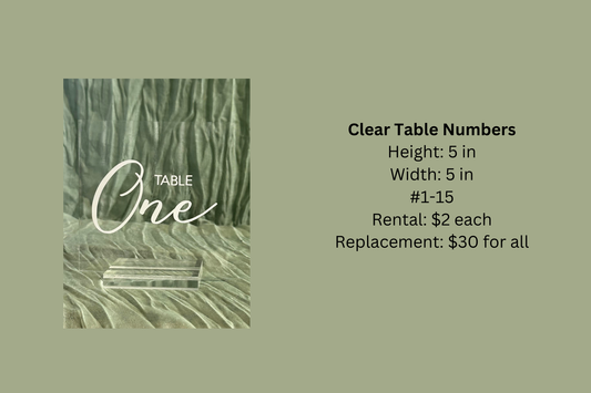 Clear Table Numbers
