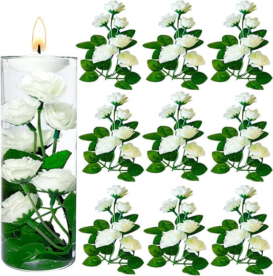 Floating mini white roses