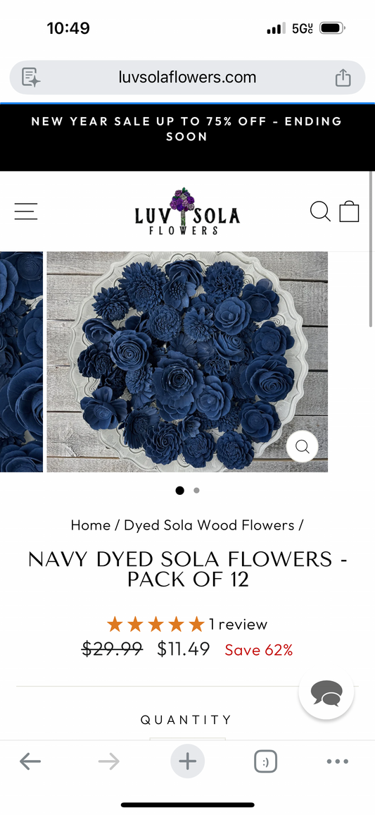 Navy sola wood flowers