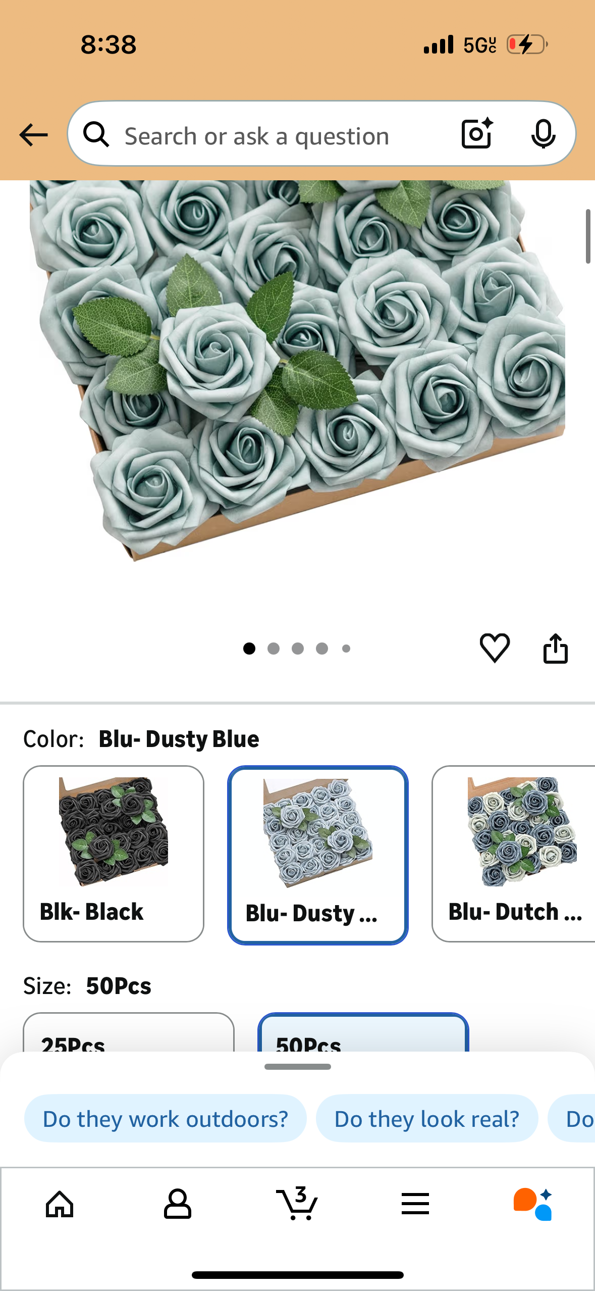 Slate Blue Silk Flowers