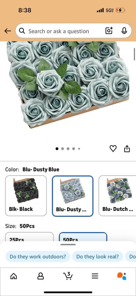 Slate Blue Silk Flowers