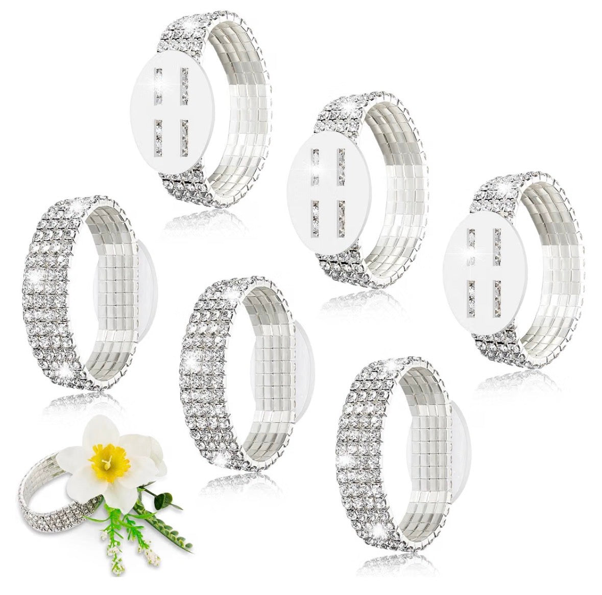 Silver Rhinestone Wristlet