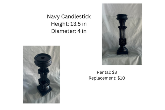 RENTAL Navy Candlestick RENTAL