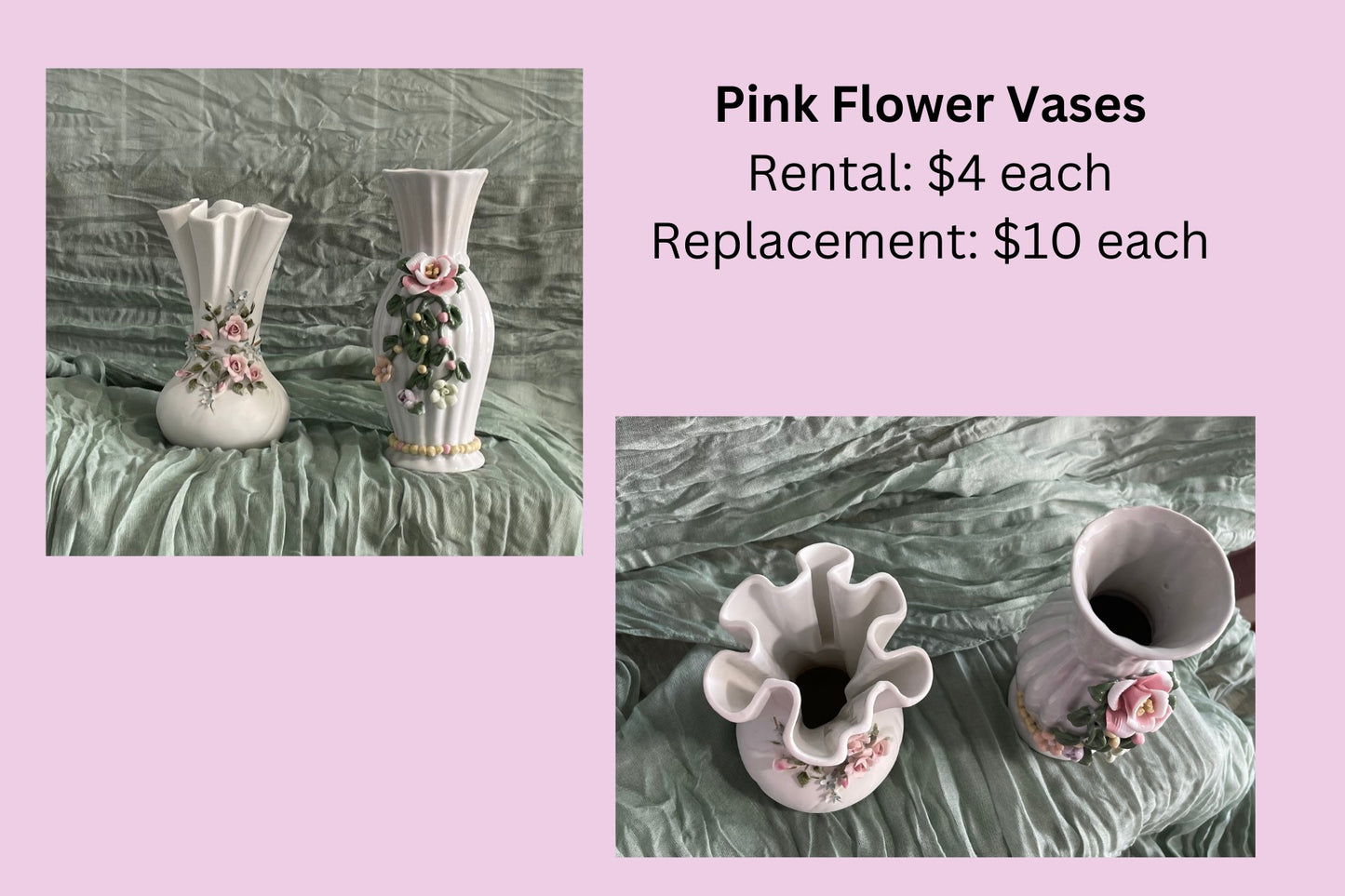 Pink Flower Vases