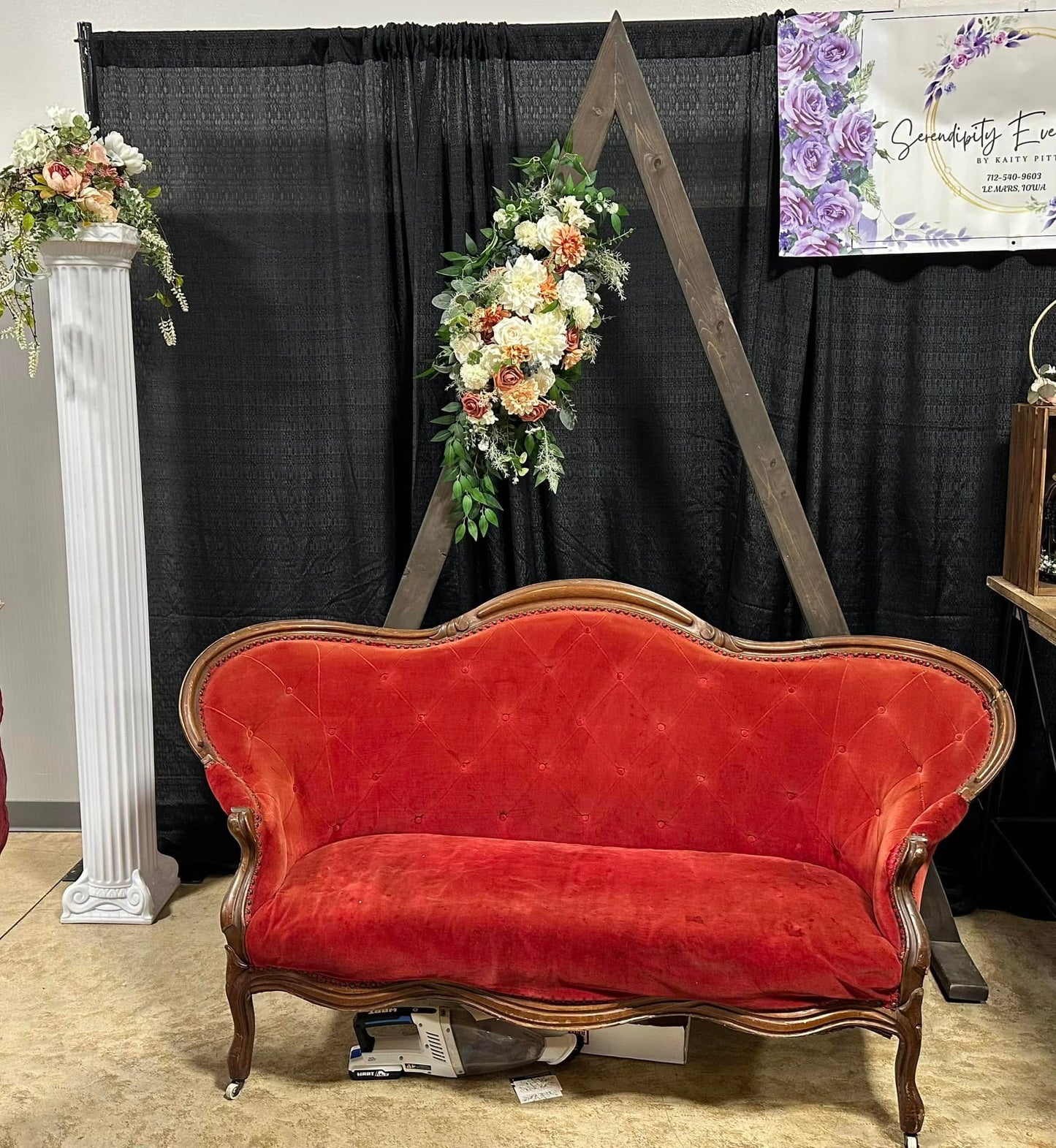 Redish/Orange Settee