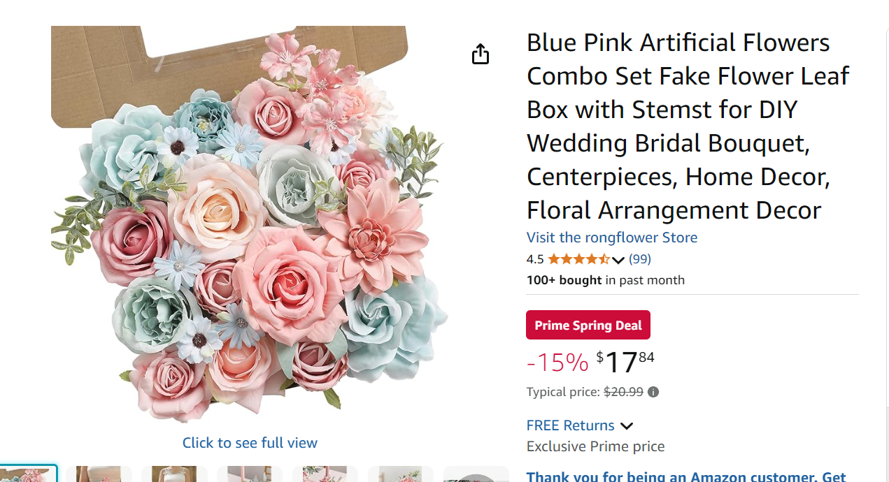 Blue Pink Floral