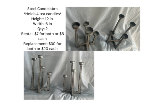 RENTAL Steel Candelabra RENTAL