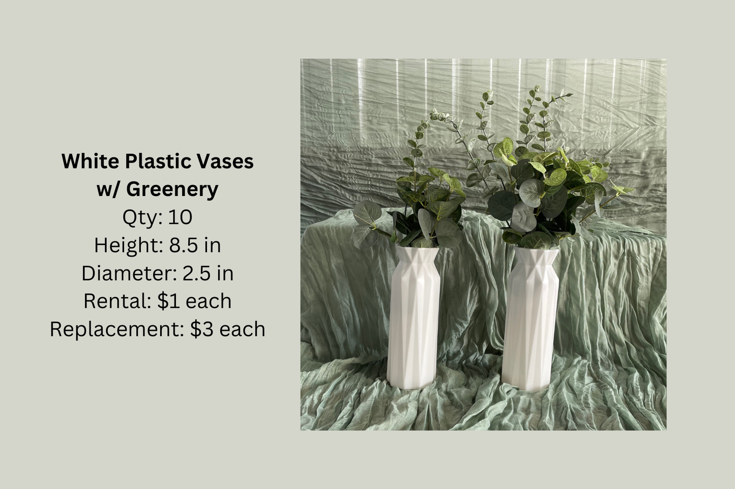 White Plastic Vases