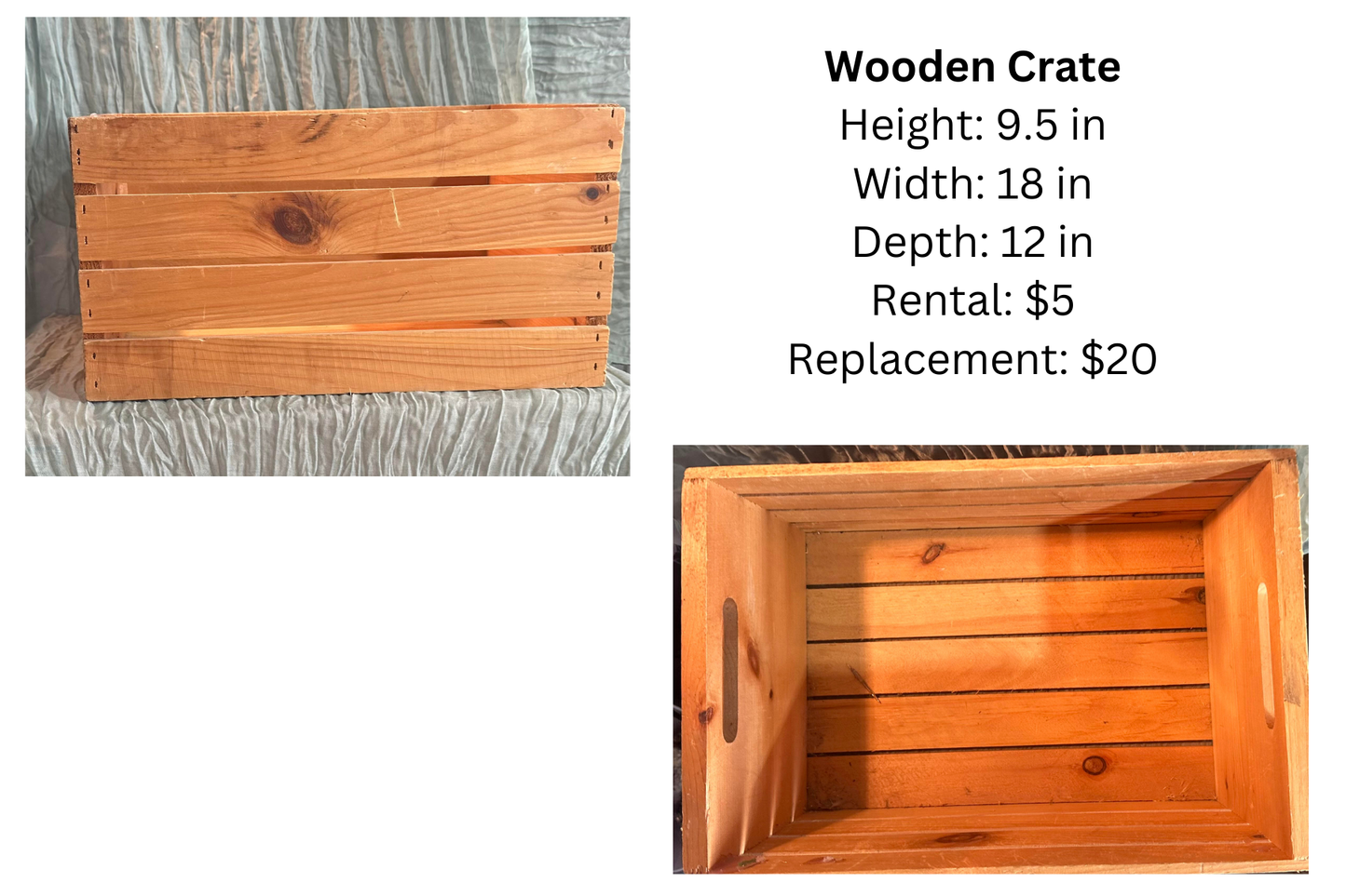 Tan Wooden Crate